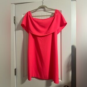 Charles Henry red off the shoulder dress